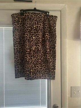 BOLD elements Leopard Print Midi Skirt - Brown Black